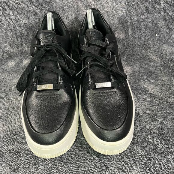 Nike Air Force 1 Sage Low Black Leather with Platform women’s 10 - Picture 3 of 8